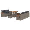 vidaXL Set Divano da Giardino 10 pcs Grigio polyrattan