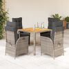 vidaXL Set da Pranzo da Giardino 5 pz con Cuscini in Polyrattan Grigio