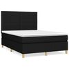 vidaXL Giroletto a Molle con Materasso Nero 140x190 cm in Tessuto