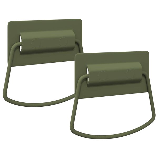 vidaXL Maniglie per Armadi 2 pcs Verde oliva 85 x 45 mm Metallo
