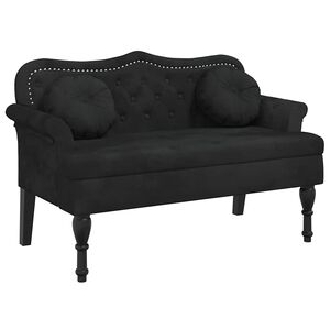 vidaXL Panca con Cuscini Nera 120,5x65x75 cm Velluto