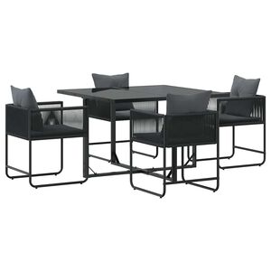 vidaXL Set da Pranzo per Giardino 5 pcs Nero Acciaio