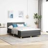 vidaXL Letto a molle con materasso Grigio scuro 140 x 200 cm Tessuto