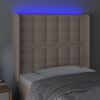 vidaXL Testiera a LED Cappuccino 103x23x118/128 cm in Similpelle