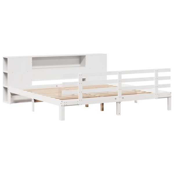 vidaXL Giroletto con Libreria senza Materasso 180x200 cm in Legno Pino