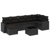 vidaXL Set Divani da Giardino con Cuscini 8 pz Nero in Polyrattan