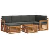 vidaXL Set di divani da esterno 7 pz Naturale e Antracite Poliestere