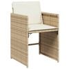 vidaXL Set da Pranzo da Giardino 17 pz con Cuscini Beige in Polyrattan