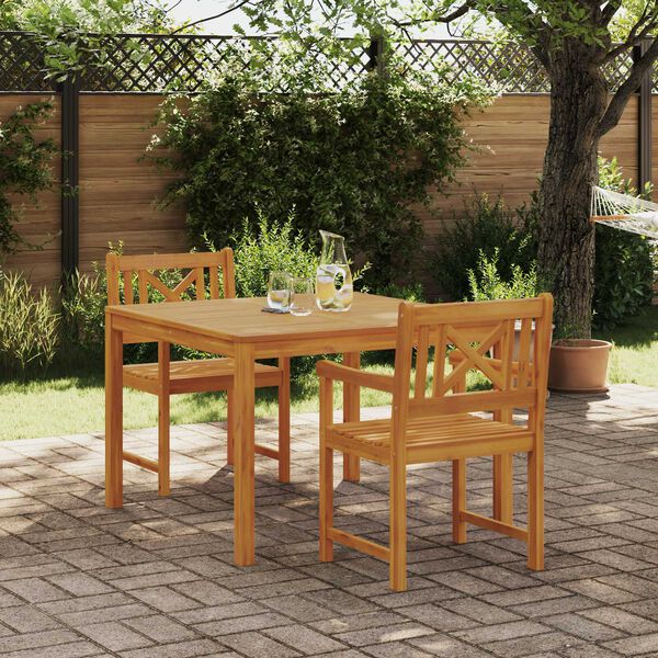 vidaXL Set da Pranzo per Giardino 3 pcs Marrone