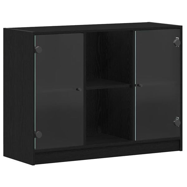 vidaXL Credenza Rovere Nero 100 x 37 x 75.5 cm