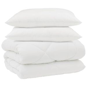 vidaXL Duvet Invernale con cuscino 3 pcs Bianco Microfibra