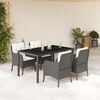vidaXL Set da Pranzo da Giardino 5 pz Nero con Cuscini in Polyrattan