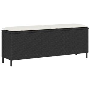 vidaXL Panca da Giardino con Cuscino Nera 110x30x40,5 cm in Polyrattan