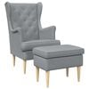 vidaXL Poltrona con Ottomano 2 pz Grigio Chiaro Tessuto