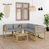 vidaXL Set Divani da Giardino 6 pz con Cuscini Grigi