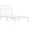vidaXL Giroletto con Testiera Metallo Bianco 90x200 cm