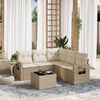 vidaXL Set Divano da Giardino 6 pz con Cuscini Beige in Polyrattan