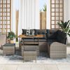 vidaXL Set Divano da Giardino con cuscino 8 pcs Grigio Poly Rattan