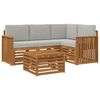 vidaXL Set di divani da esterno 5 pz Grigio Naturale e Chiaro