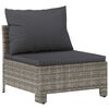 vidaXL Divano da giardino centrale con cuscino grigio in polyrattan