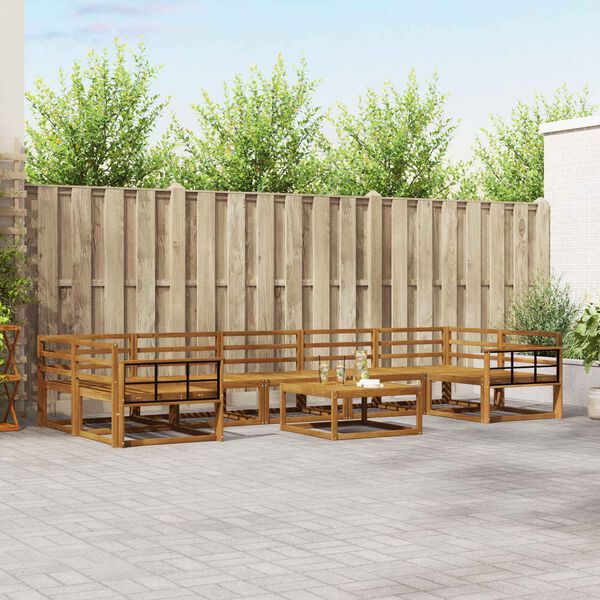 vidaXL Set di divani da esterno 8 pcs Naturale