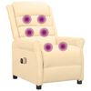 vidaXL Poltrona Massaggiante Elettrica Crema Similpelle