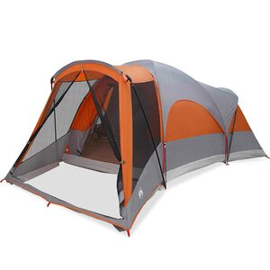 vidaXL Tenda Familiare a Tunnel 8Persone Grigia Arancione Impermeabile
