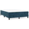 vidaXL Giroletto a Molle con Materasso Blu Scuro 140x200 cm in Velluto