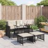 vidaXL Set Divani da Giardino 4 pz con Cuscini Nero Polyrattan Vetro