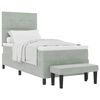 vidaXL Letto a molle con testiera Grigio chiaro 200 x 100 cm Velluto