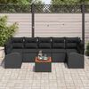 vidaXL Set Divano da Giardino con cuscino 8 pcs Nero polyrattan