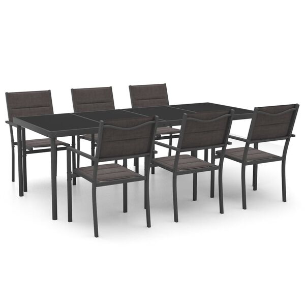 vidaXL Set da Pranzo da Giardino 7 pz in Acciaio