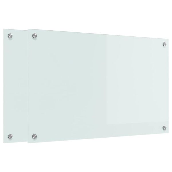 vidaXL Rivestimento da Cucina 2 pcs Bianco 80 x 50 cm vetro temperato