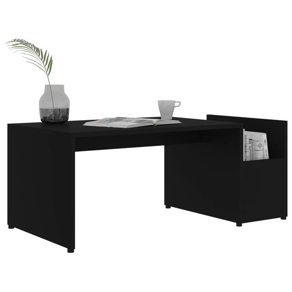 vidaXL Tavolino da Salotto Nero 90x45x35 cm in Legno Multistrato