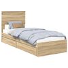 vidaXL Letto con Contenitore con cassetto Rovere Sonoma 75 x 190 cm