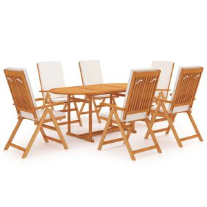 vidaXL Set da Pranzo da Giardino 7 pz con Cuscini in Legno di Teak