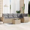 vidaXL Set Divano da Giardino 6 pz con Cuscini Beige in Polyrattan