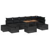 vidaXL Set Divano da Giardino 8 pz Nero polyrattan