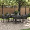 vidaXL Set da Pranzo per Giardino 7 pcs Nero Acciaio