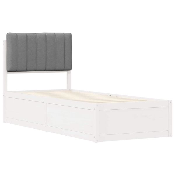 vidaXL Letto con Testiera Rivestita Grigio chiaro 80 x 200 cm