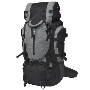 vidaXL Zaino da Escursioni XXL 75 L Nero e Grigio