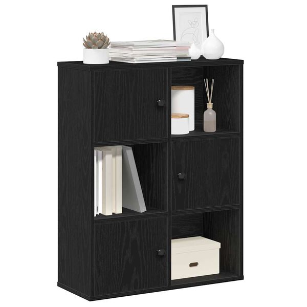 vidaXL Libreria Rovere Nero 60x24x76,5 cm in Legno Multistrato
