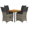 vidaXL Set da Pranzo da Giardino 5 pz con Cuscini in Polyrattan Grigio