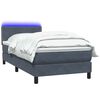 vidaXL Letto a Molle con Materasso e LED Grigio Scuro 90x210 cm Velluto