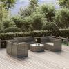 vidaXL Set Divani da Giardino 7 pz con Cuscini in Polyrattan Grigio
