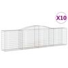 vidaXL Cesti Gabbioni ad Arco 10 pz 400x50x100/120 cm Ferro Zincato