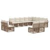 vidaXL Set Divano da Giardino 12 pcs Beige polyrattan