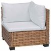 vidaXL Divano Angolare con Cuscini GENDT Rattan naturale Naturale