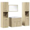 vidaXL Set Mobili da Bagno 5 pz Rovere Sonoma in Legno Multistrato