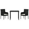 vidaXL Set da Pranzo per Giardino con cuscino 9 pcs Nero polyrattan